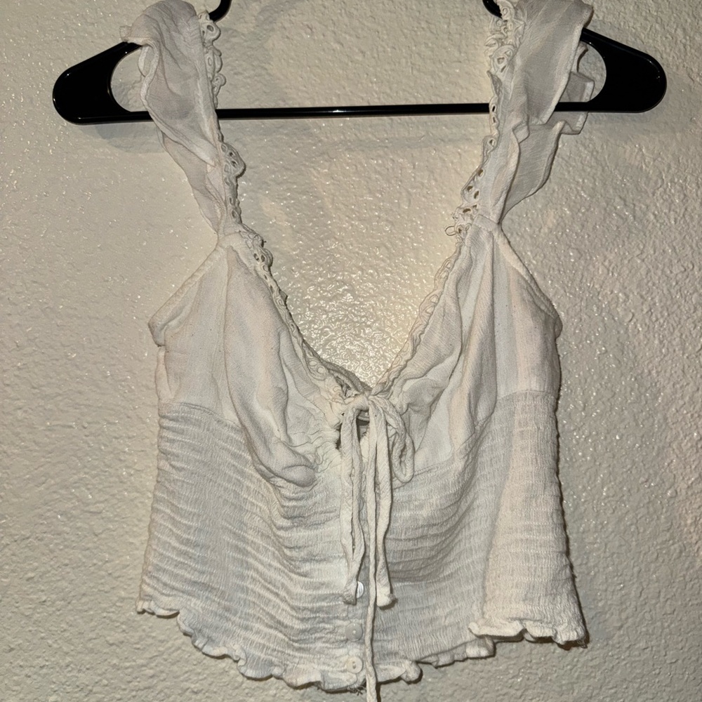 Princess Polly White Lace-Up Crop Top